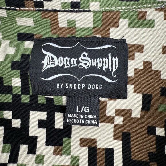 Dogg Supply by Snoop Dogg Men's L Short Sleeve Shirt Digi Camo Green Stretch - Picture 5 of 11
